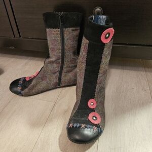 Killah Boots Shoes Womens Size 11 Floral Stitching Unique Floral Zipper Boho